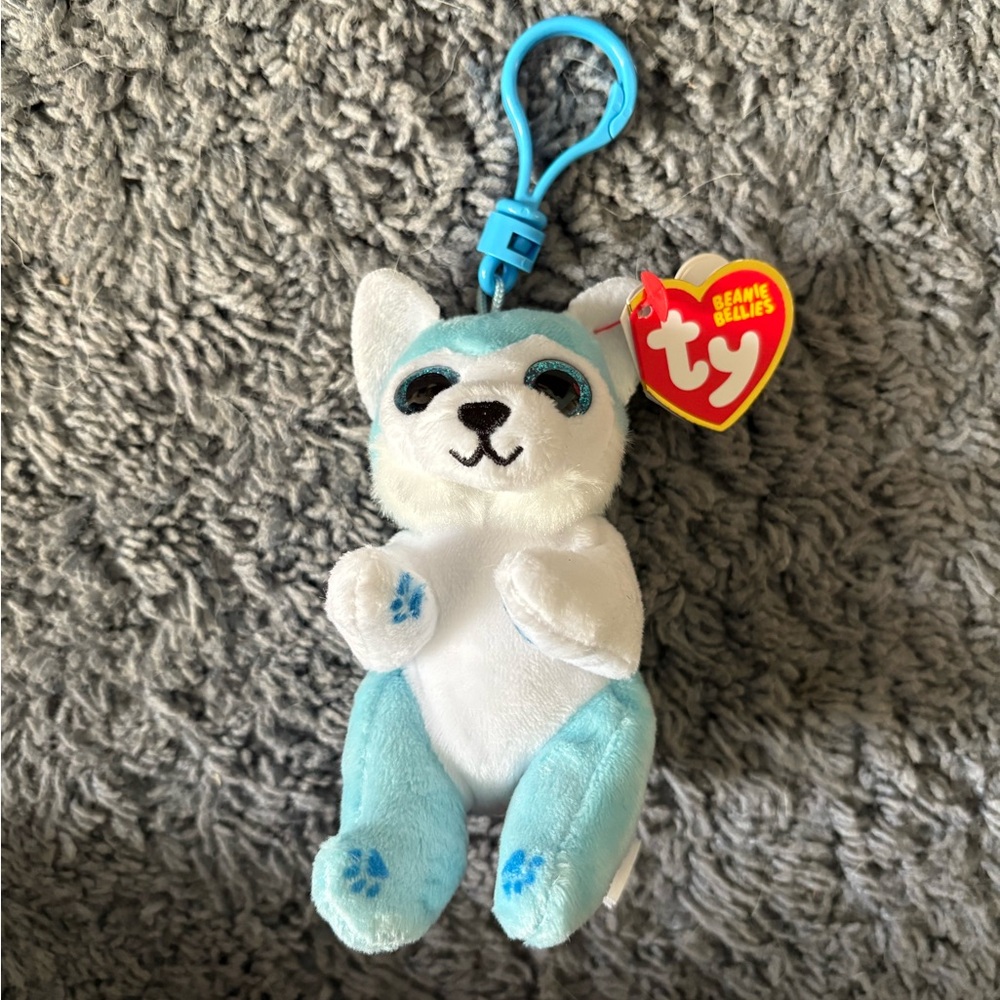 NWT Ty beanie bellie dog keychain named Thunder